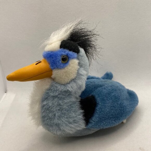 Duck Bird Plush Stuffed Animal 7” Blue White Black - Picture 1 of 12